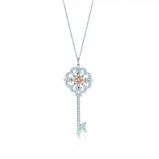 Висулка Tiffany Keys Enchant Primrose Key, колие със скъпоценни камъни, бижута DC, разпродажба за жени