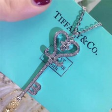 Колие с висулка Tiffany Keys във формата на сърце и кристали, сладка разпродажба на бижута