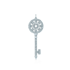 Сребърно колие Tiffany Keys Petals Key с диаманти, бижута за жени