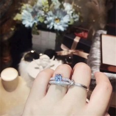 Комплект тесни двойни пръстени Tiffany с паважни кристали, продажба