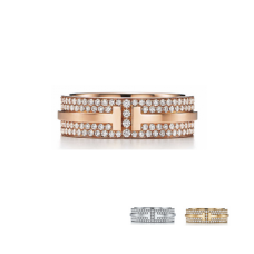 Пръстен Tiffany T с два диаманта от стерлингово сребро