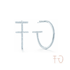 Обеци Tiffany T Wire с диаманти, разпродажба във Великобритания
