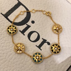 Гривна Dior Rose Des Vents Multicolor Ore Lucy Star от 18-каратово жълто злато с изкуствена форма