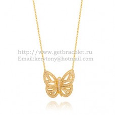 Висулка Van Cleef Arpels Butterfly Hollowing от жълто злато с диамант Pave