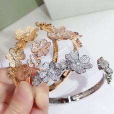 Гривна Van Cleef Arpels Frivole-1 7 цветя жълто злато/бяло злато/розово злато с диаманти