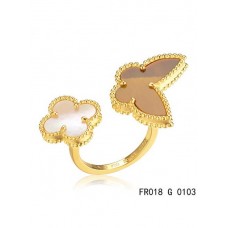 Пръстен Van Cleef Arpels Luck Alhambra Between The Finger, жълто злато, комбинация от камъни