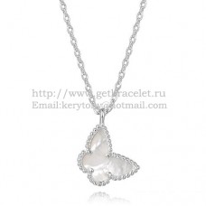Колие Van Cleef Arpels Lucky Alhambra Butterfly от бяло злато с бял седеф