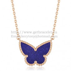 Висулка Van Cleef Arpels Lucky Alhambra Butterfly от розово злато с лапис и седеф