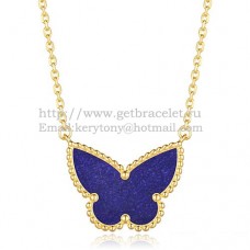 Висулка Van Cleef Arpels Lucky Alhambra Butterfly от жълто злато с лапис и седеф