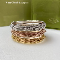 Гривна Van Cleef Arpels Perlee с 5 реда златни перли, жълто злато/розово злато/бяло злато