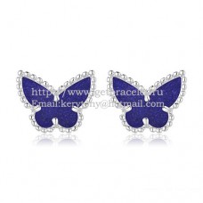 Обеци Van Cleef Arpels Sweet Alhambra Butterfly от бяло злато с лапис и седеф
