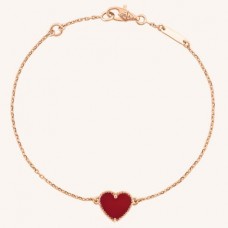 Гривна Van Cleef Arpels Sweet Alhambra Heart, розово злато, карнеол