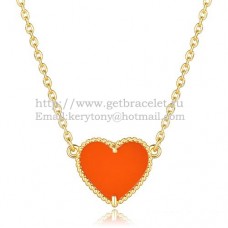 Висулка Van Cleef Arpels Sweet Alhambra Heart от жълто злато с червен оникс и седеф