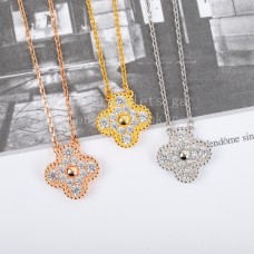 Висулка Van Cleef Arpels Sweet Alhambra с диаманти, жълто злато/розово злато/бяло злато