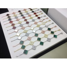 Гривна Van Cleef Arpels Alhambra с 5 мотива, седеф и диамант