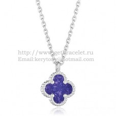 Висулка Van Cleef Arpels Sweet Alhambra от бяло злато с лапис седеф 9 мм