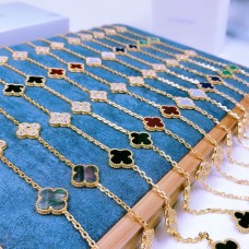 Дълго колие Van Cleef Arpels Alhambra 20 мотива Седеф с диаманти More Color