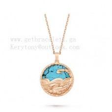 Дълго колие Van Cleef Arpels Zodiaque Scorpii, розово злато и тюркоаз