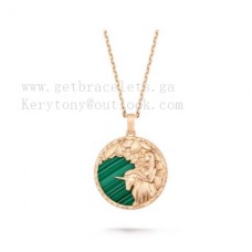 Дълга огърлица Van Cleef Arpels Zodiaque Virginis Rose Gold Malachite
