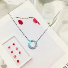 Висулка Tiffany Circle с декорирани скъпоценни камъни, сребро/14K жълто злато, бижута, подарък за Свети Валентин